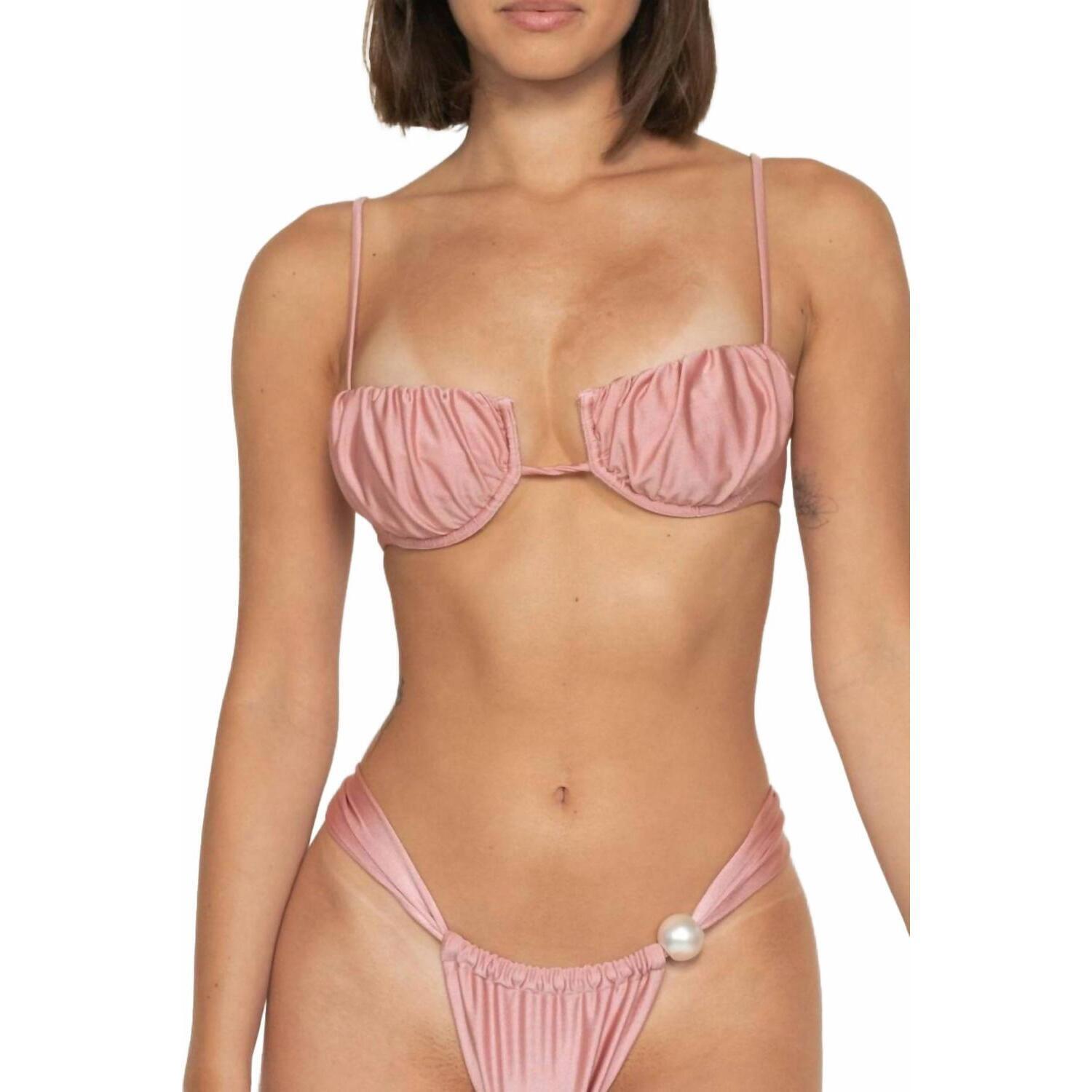 New Montce Petal Underwire Bikini Top In Satin Rose